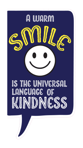 Locker Note – A Warm Smile Is the Universal Language of Kindness | 7 × 14 in