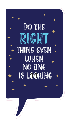Locker Note – Do the Right Thing Even When No One Is Looking | 7 × 14 in