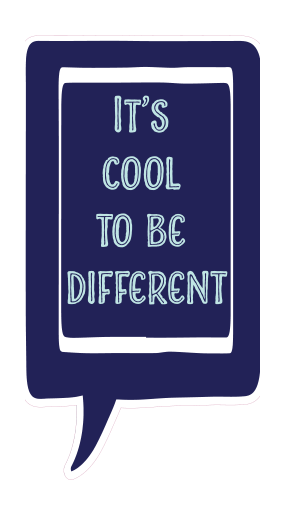 Locker Note – It Is Cool to Be Different | 7 × 14 in